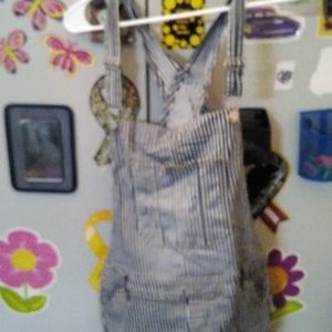 Junior's blue white stripe overalls